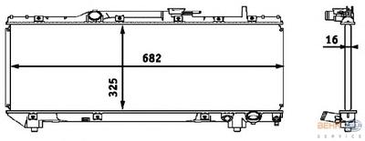 Радиатор, охлаждение двигателя HELLA 8MK376718371