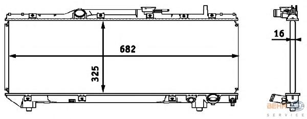 Радиатор, охлаждение двигателя HELLA