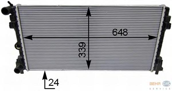 Радиатор, охлаждение двигателя HELLA
