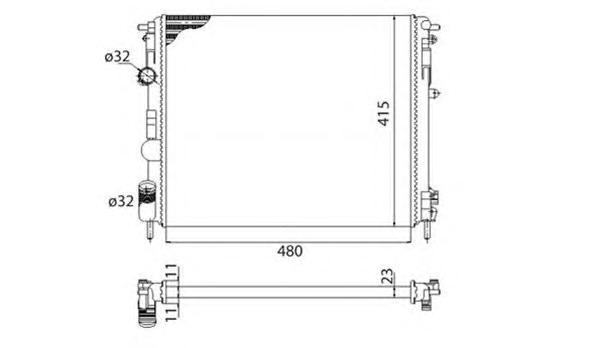 Радиатор, охлаждение двигателя MAGNETI MARELLI