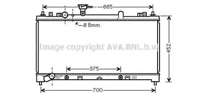 Радиатор, охлаждение двигателя AVA QUALITY COOLING MZ2220