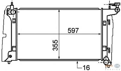 Радиатор, охлаждение двигателя HELLA 8MK376773641