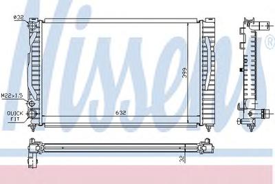 Радиатор, охлаждение двигателя NISSENS 60491