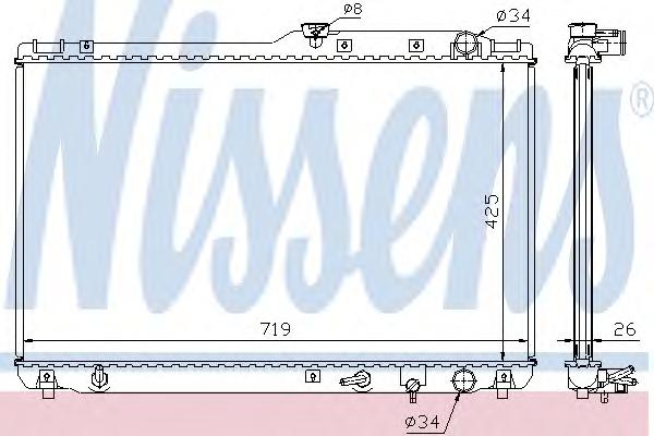 Радиатор, охлаждение двигателя NISSENS