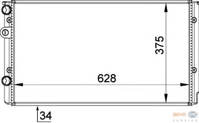 Радиатор, охлаждение двигателя HELLA 8MK376714541