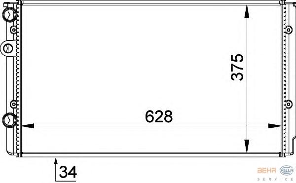 Радиатор, охлаждение двигателя HELLA