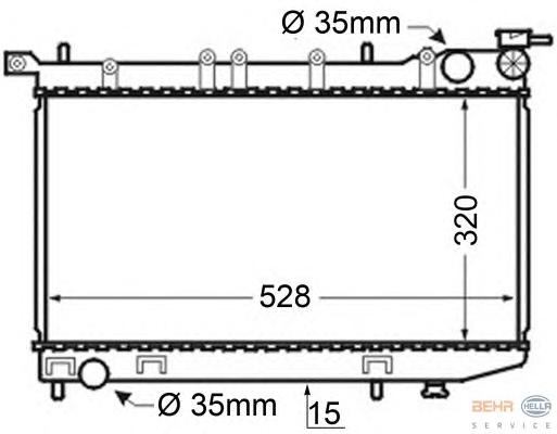 Радиатор, охлаждение двигателя HELLA