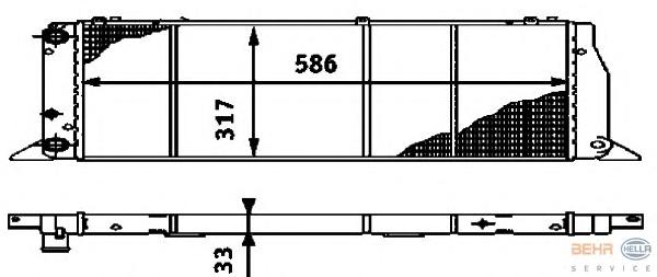 Радиатор, охлаждение двигателя HELLA