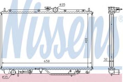 Радиатор, охлаждение двигателя NISSENS 62860A