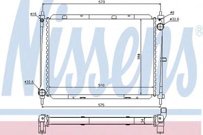 Радиатор, охлаждение двигателя NISSENS 68729