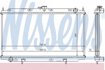 Радиатор, охлаждение двигателя NISSENS 62923A