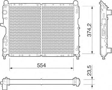 Радиатор, охлаждение двигателя MAGNETI MARELLI 350213256000