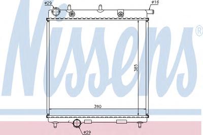Радиатор, охлаждение двигателя NISSENS 63505