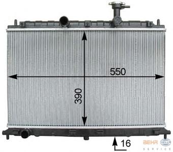 Радиатор, охлаждение двигателя HELLA 8MK376762441