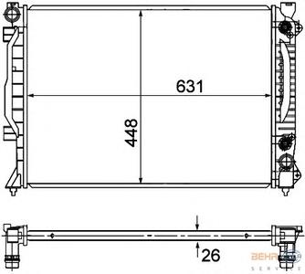 Радиатор, охлаждение двигателя HELLA 8MK376781031