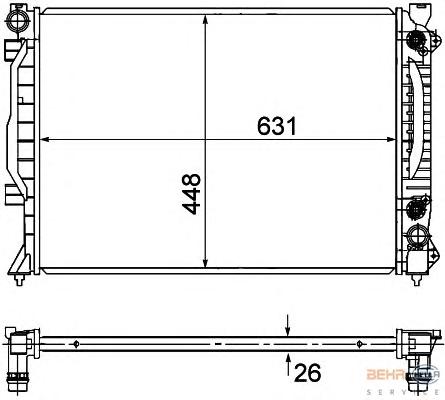Радиатор, охлаждение двигателя HELLA