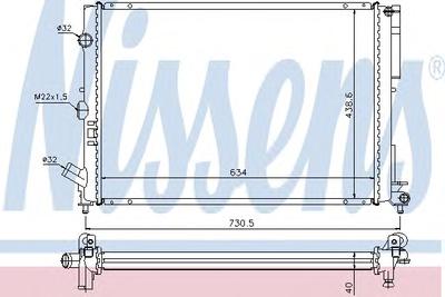 Радиатор, охлаждение двигателя NISSENS 63851A