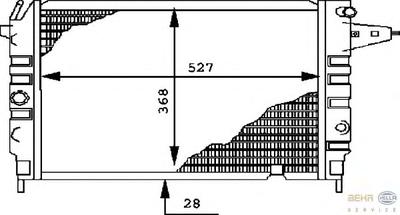Радиатор, охлаждение двигателя HELLA 8MK376715711