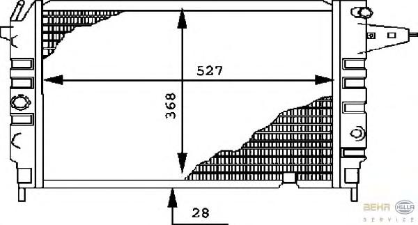 Радиатор, охлаждение двигателя HELLA