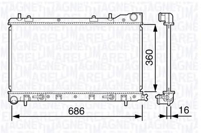 Радиатор, охлаждение двигателя MAGNETI MARELLI 350213132300