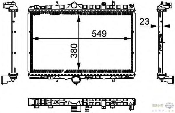 Радиатор, охлаждение двигателя HELLA