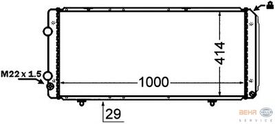 Радиатор, охлаждение двигателя HELLA 8MK376766751
