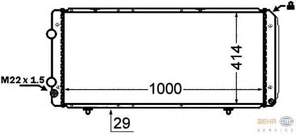 Радиатор, охлаждение двигателя HELLA