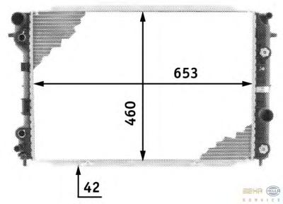 Радиатор, охлаждение двигателя HELLA 8MK376718691