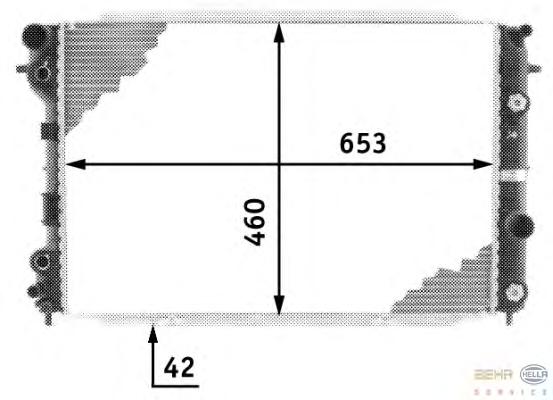 Радиатор, охлаждение двигателя HELLA