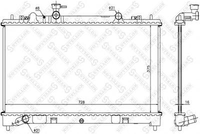 Радиатор, охлаждение двигателя STELLOX 1026704SX