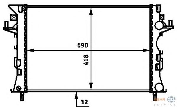 Радиатор, охлаждение двигателя HELLA