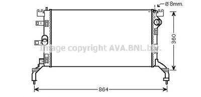 Радиатор, охлаждение двигателя AVA QUALITY COOLING RT2415