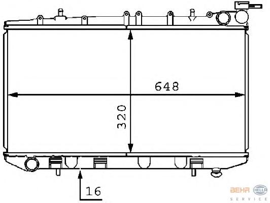 Радиатор, охлаждение двигателя HELLA