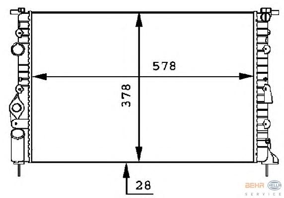 Радиатор, охлаждение двигателя HELLA