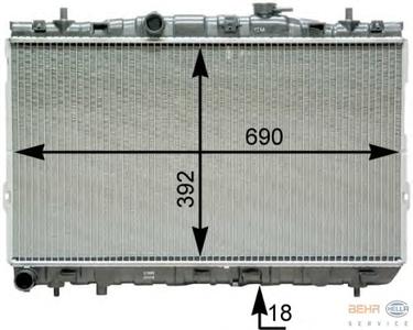 Радиатор, охлаждение двигателя HELLA 8MK376762721