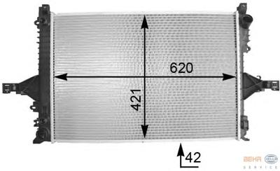 Радиатор, охлаждение двигателя HELLA 8MK376774231