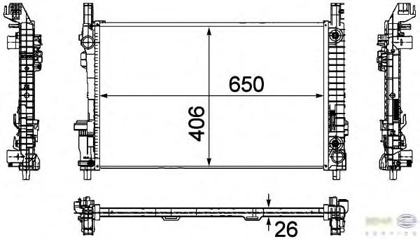 Радиатор, охлаждение двигателя HELLA