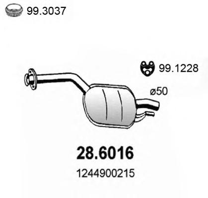 Средний глушитель выхлопных газов ASSO