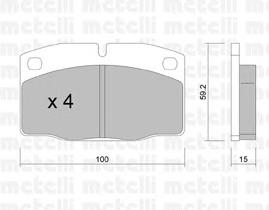 Комплект тормозных колодок, дисковый тормоз METELLI 2200440