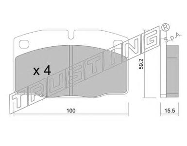 Комплект тормозных колодок, дисковый тормоз TRUSTING 0460