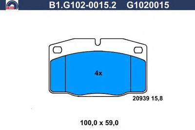 Комплект тормозных колодок, дисковый тормоз GALFER B1G10200152