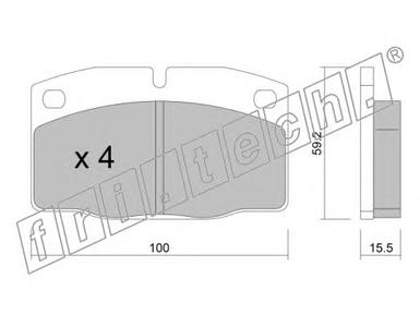 Комплект тормозных колодок, дисковый тормоз Fri.tech. 0460