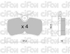 Комплект тормозных колодок, дисковый тормоз CIFAM 8223170