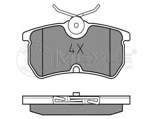 Комплект тормозных колодок, дисковый тормоз MEYLE