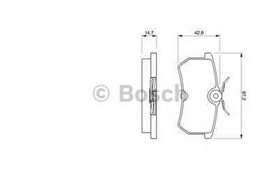 Комплект тормозных колодок, дисковый тормоз BOSCH 0986424472