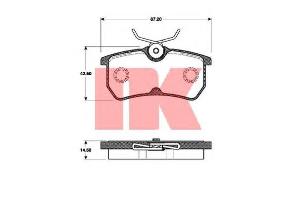 Комплект тормозных колодок, дисковый тормоз NK