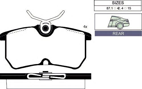 Комплект тормозных колодок, дисковый тормоз GOODWILL
