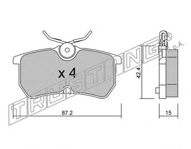 Комплект тормозных колодок, дисковый тормоз TRUSTING 3260