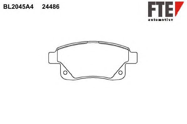 Комплект тормозных колодок, дисковый тормоз FTE