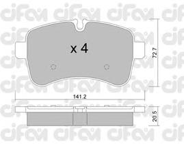 Комплект тормозных колодок, дисковый тормоз CIFAM 8227110